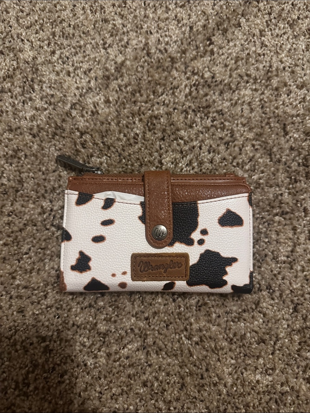 Wrangler Brown and White Cowprint Women's Wallet